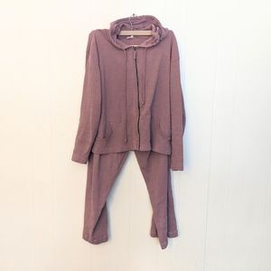 Mauve Ribbed OURS Lounge Set